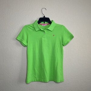 Lily Pulitzer Womens Small‎ Lime Green Island Polo Shirt Top Pima Cotton Golf